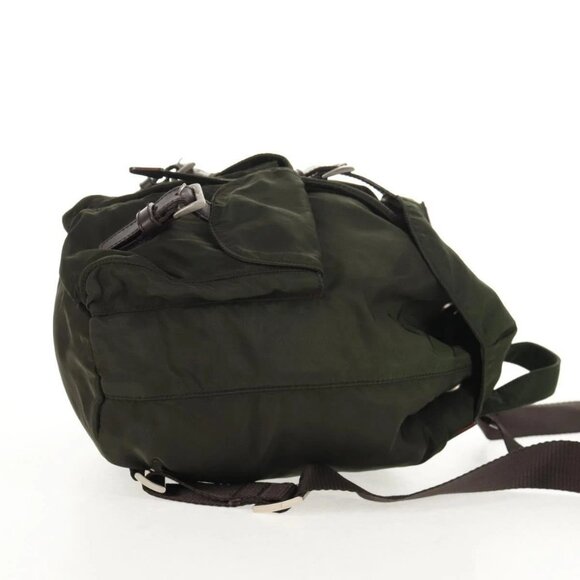 PRADA Backpack Nylon Khaki Silver Auth 143343 main image 14